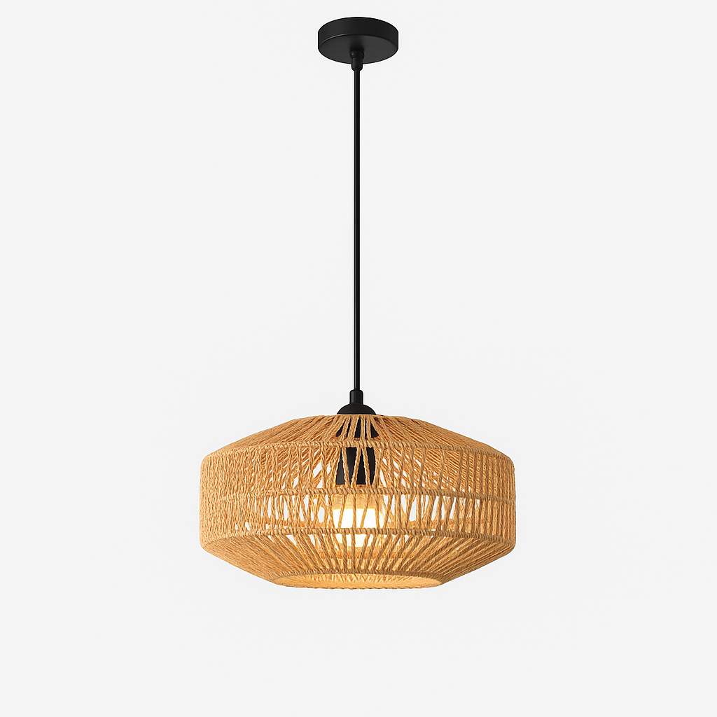 Rotting Taklampa – Kreativ Handgjord Flätad Wicker Design