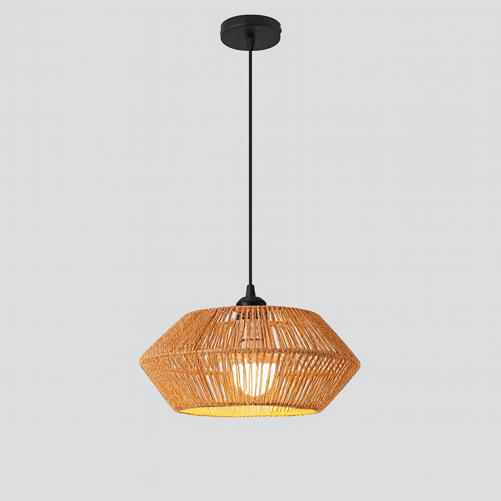 Rotting Taklampa – Kreativ Handgjord Flätad Wicker Design