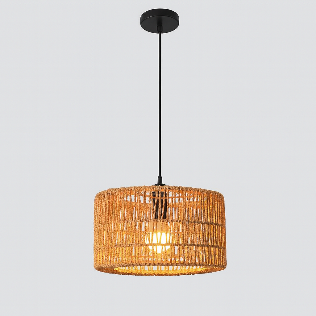 Rotting Taklampa – Kreativ Handgjord Flätad Wicker Design