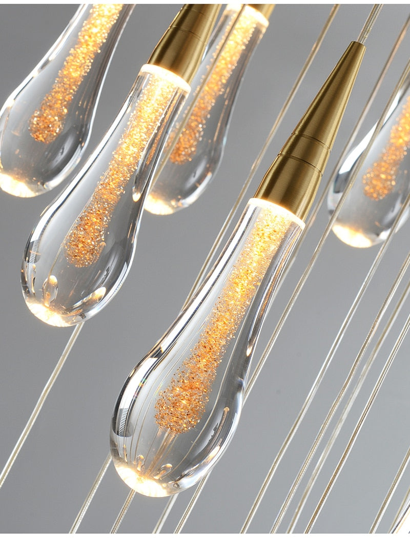 LumaDrop – Kristall Teardrop Taklampa med Elegant Skimmer