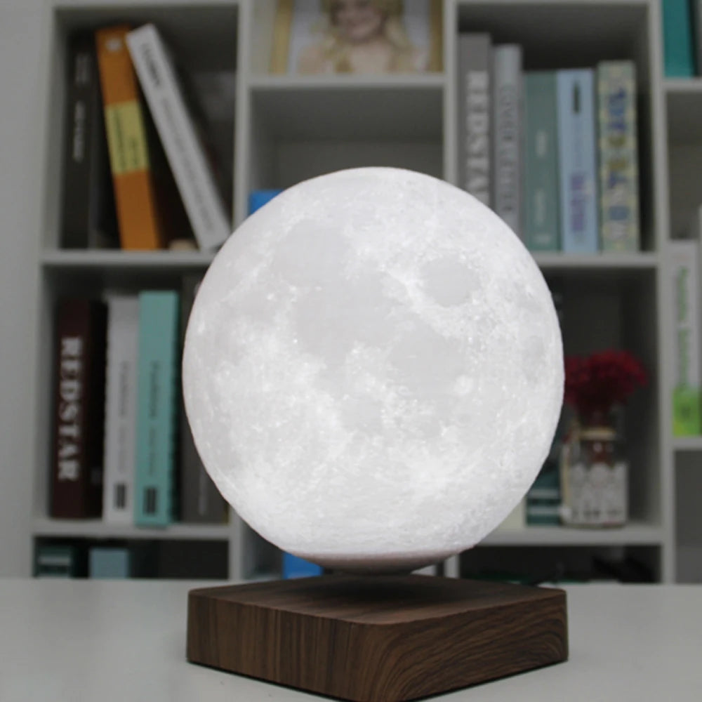 LunaGlow Månlampa – Svävande 3D LED Lampa med Magnetisk Levitationsdesign