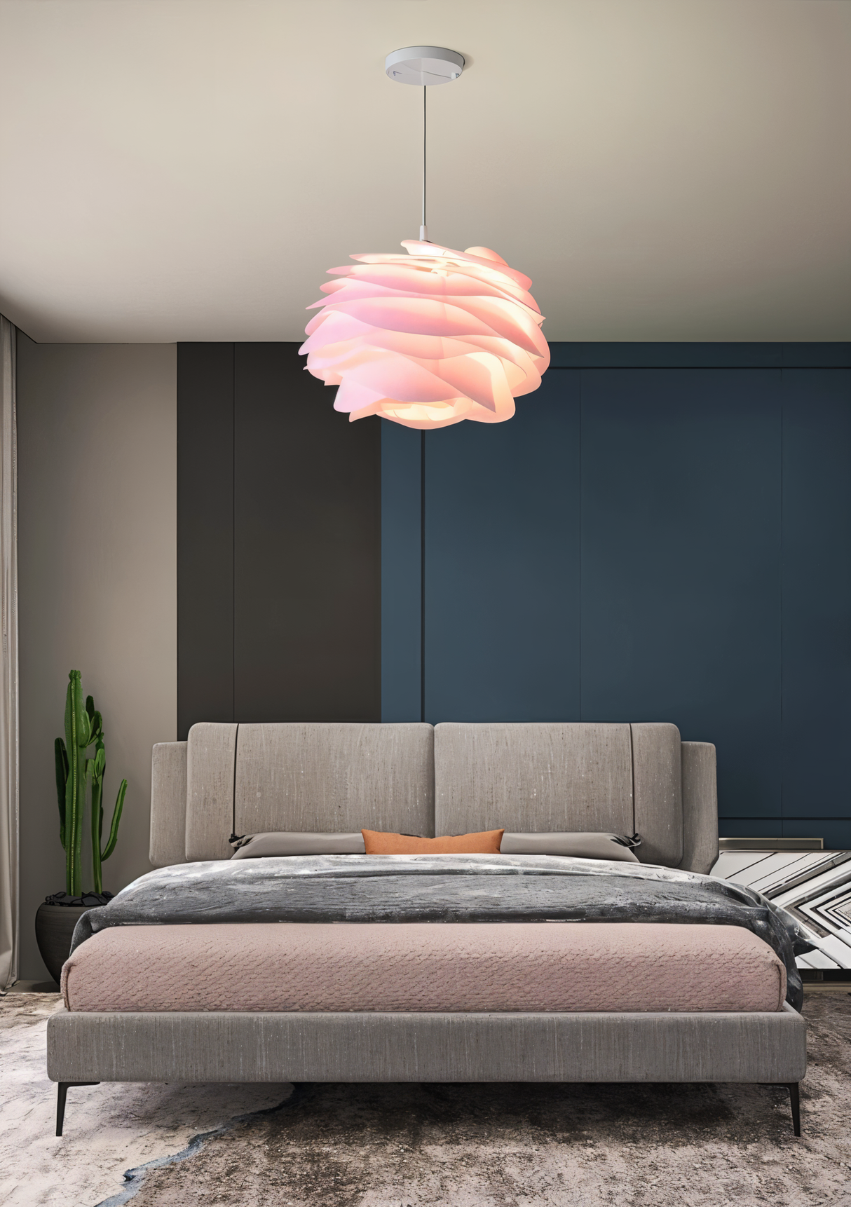 Aurora Taklampa – Stilren PVC Pendel i Blomdesign