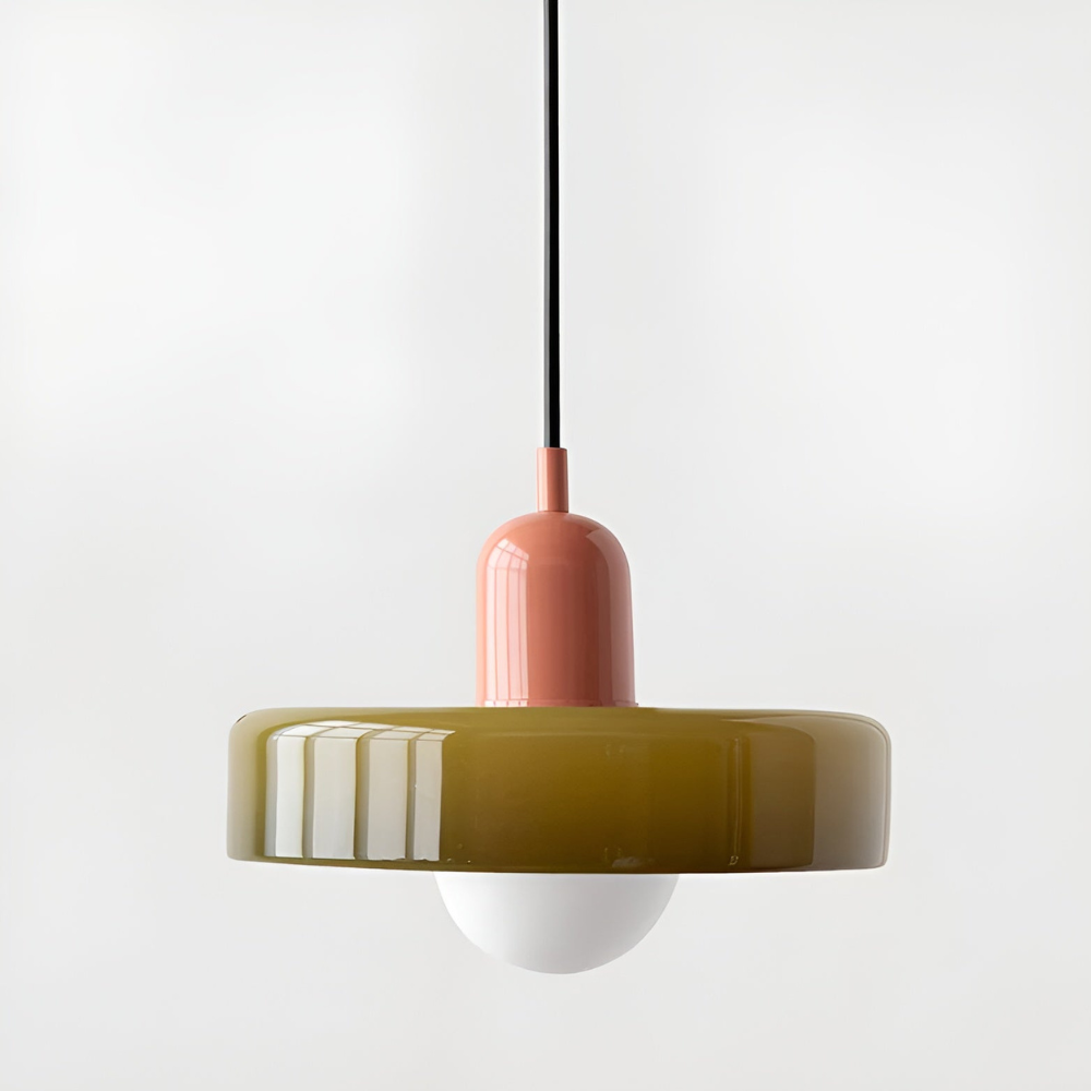 Justerbar färgglad hängande taklampa i glas – modern inredningsbelysning