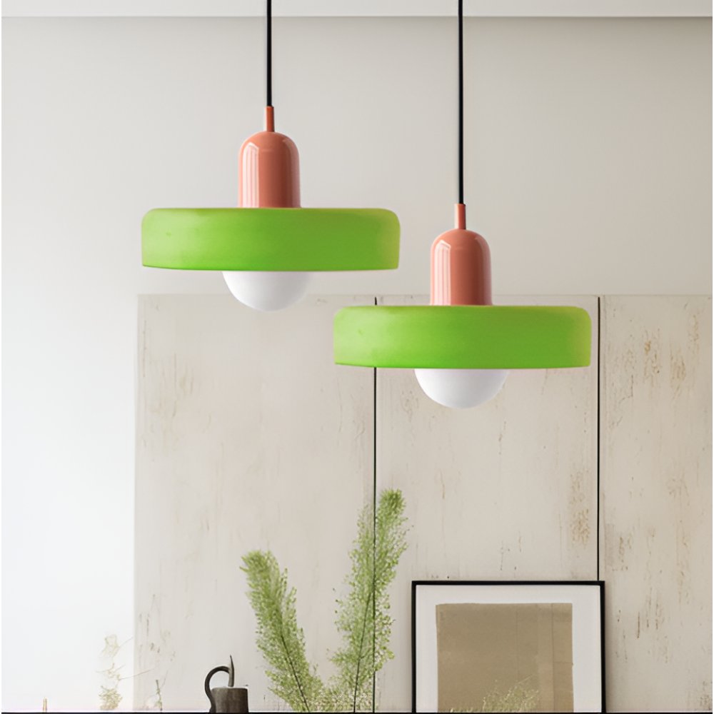 Justerbar färgglad hängande taklampa i glas – modern inredningsbelysning