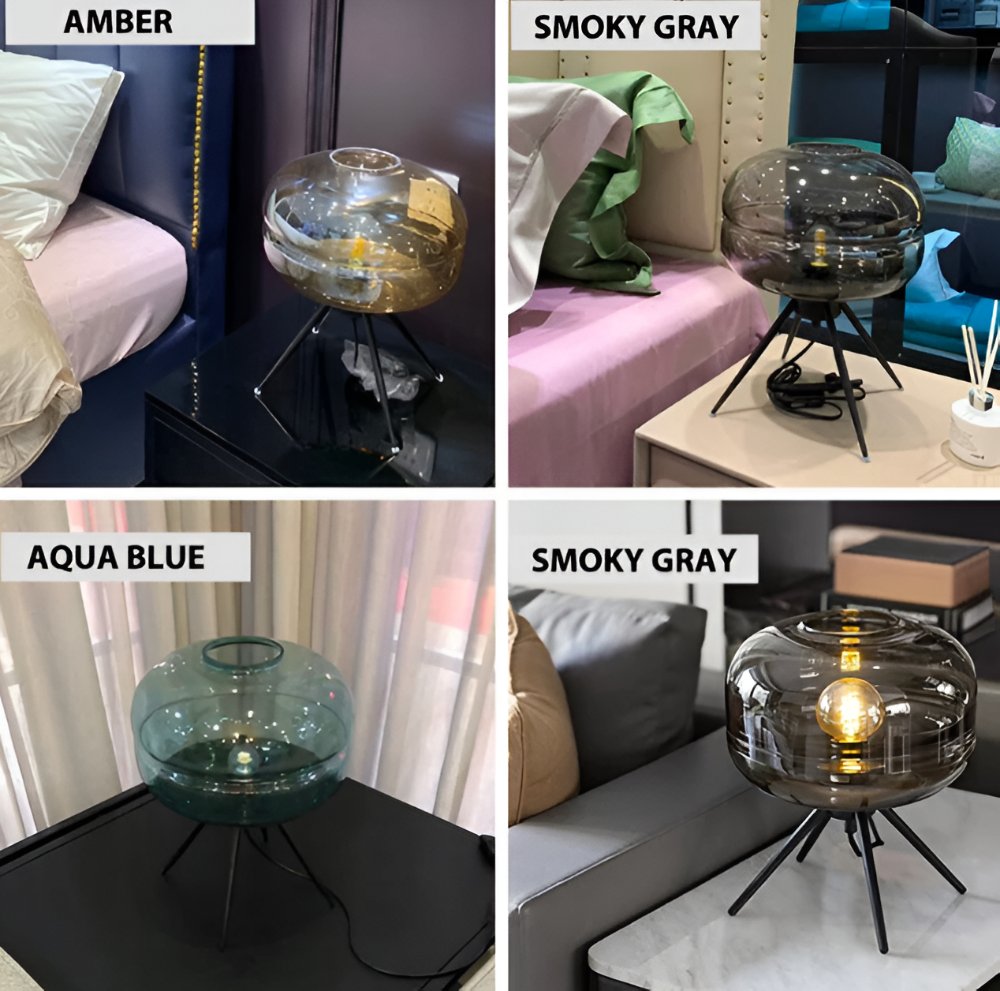 LumiBase – Stabil Bordslampa med Glaskupa