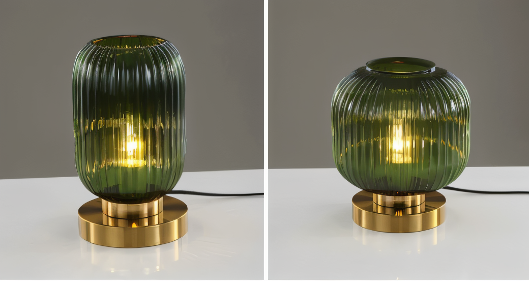 LumoRib – Elegant Bordslampa med Ribbade Glasdetaljer