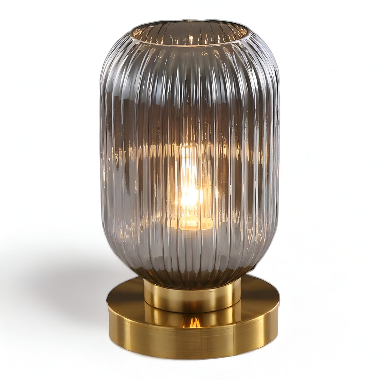 LumoRib – Elegant Bordslampa med Ribbade Glasdetaljer