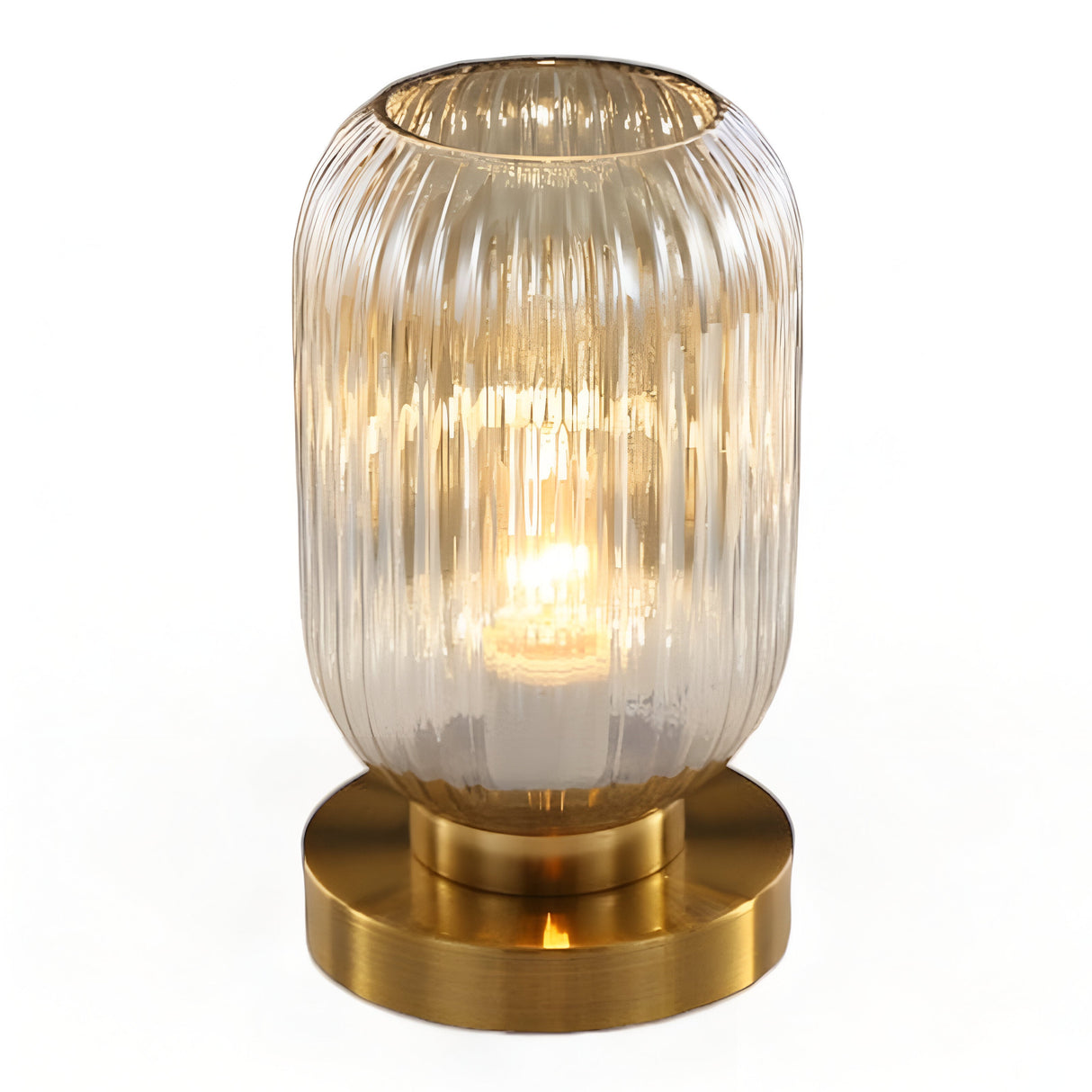 LumoRib – Elegant Bordslampa med Ribbade Glasdetaljer