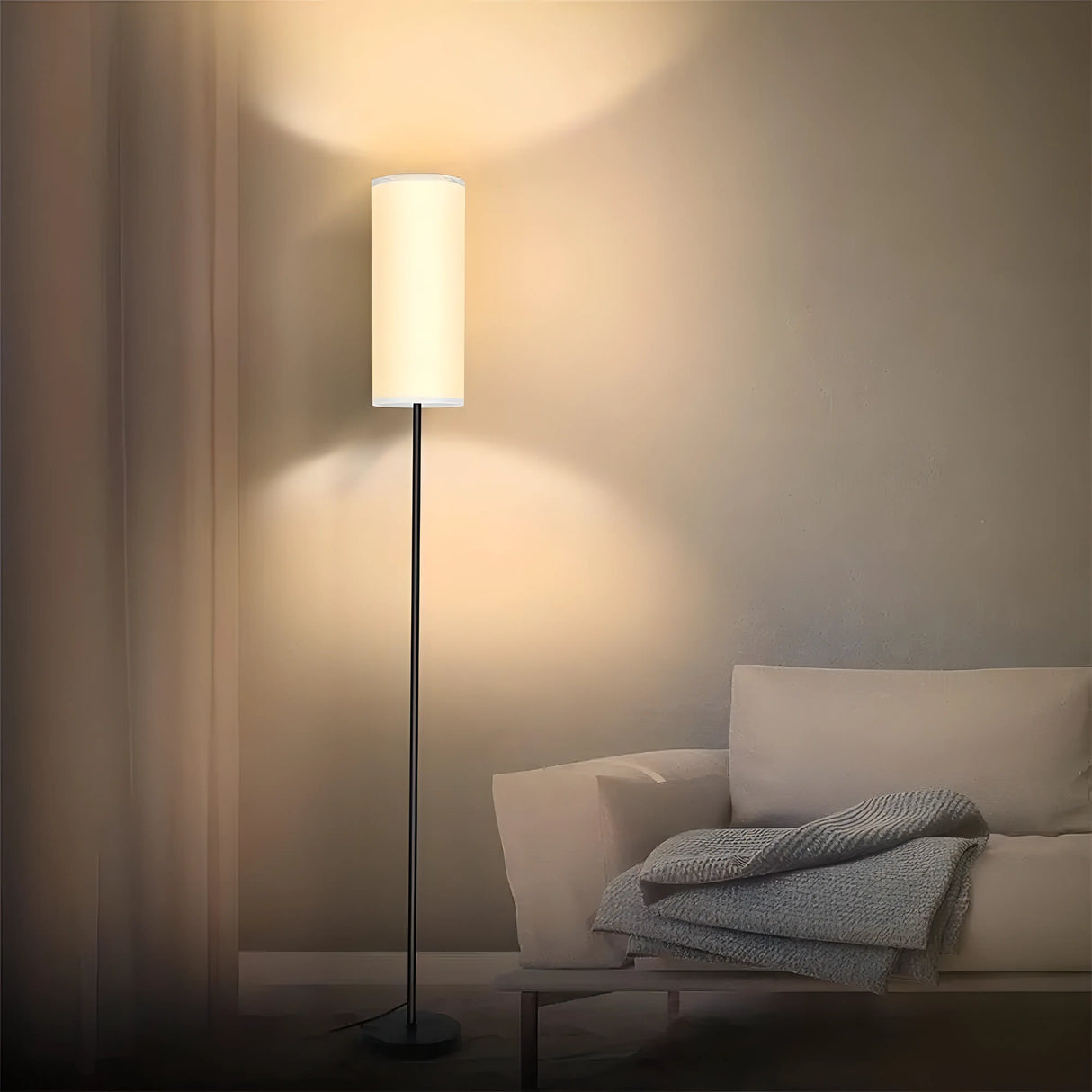 Rund Golvlampa i Modern Design – Dimbar E27 Ljuskälla