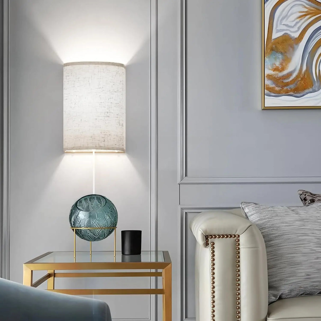 LinenWall Vägglampor – 2-pack Tygvägglampor