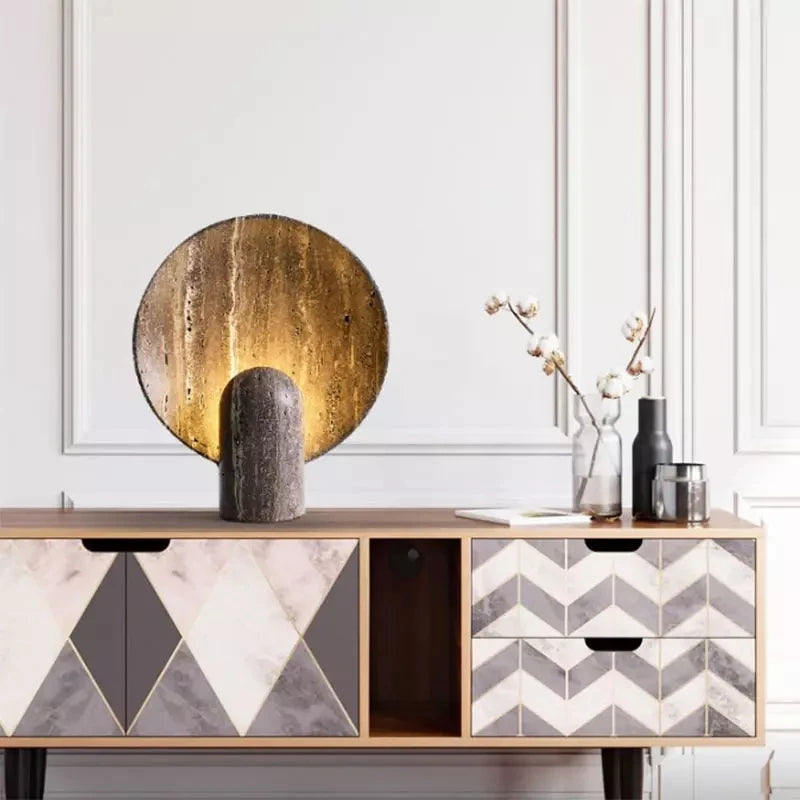 TravertineGlow Bordslampa – Modern Nordisk Lampa