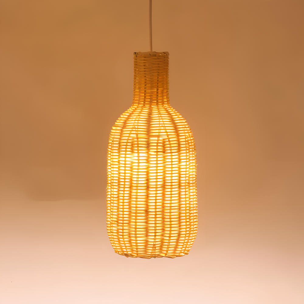 Bohème Taklampa – Handvävd Rattanlampa i Naturlig Design