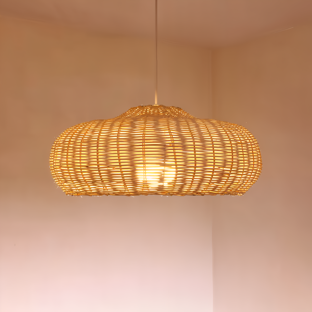 Bohème Taklampa – Handvävd Rattanlampa i Naturlig Design