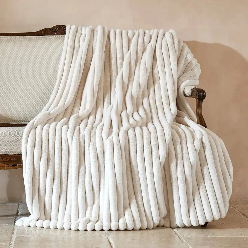 Varm & Mjuk Filt – Randig Design i Fleece/Plysch
