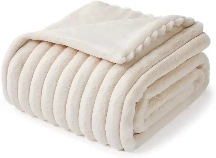 Varm & Mjuk Filt – Randig Design i Fleece/Plysch