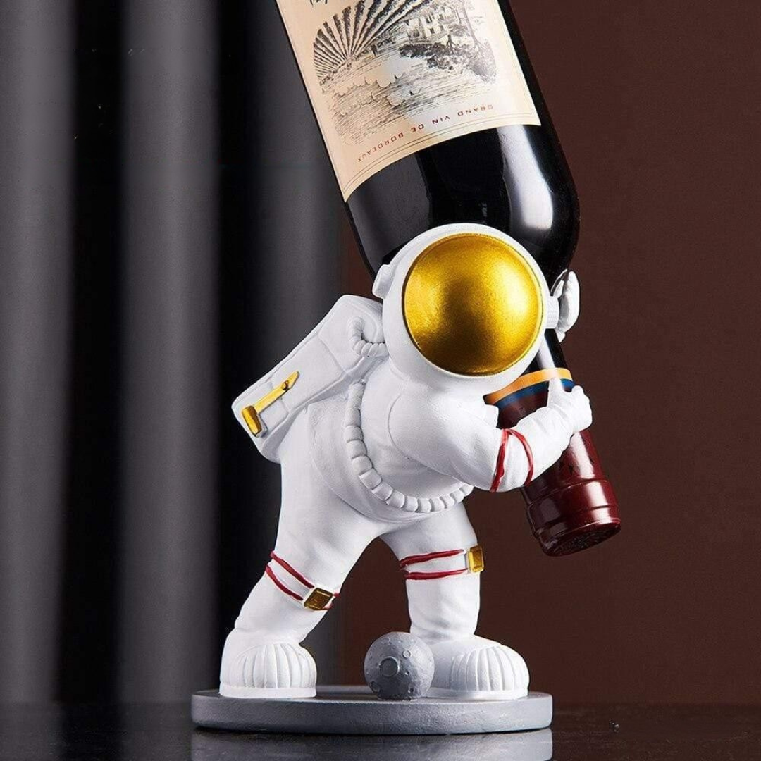 Vinflaskhållare Astronaut i Harts – Rymd Dekor & Flaskställ för Hem & Inredning