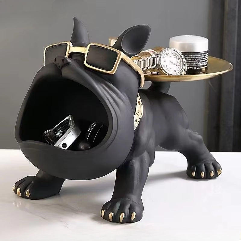 Bulldog Förvaringsfigur – 30 cm Designskulptur i Resin