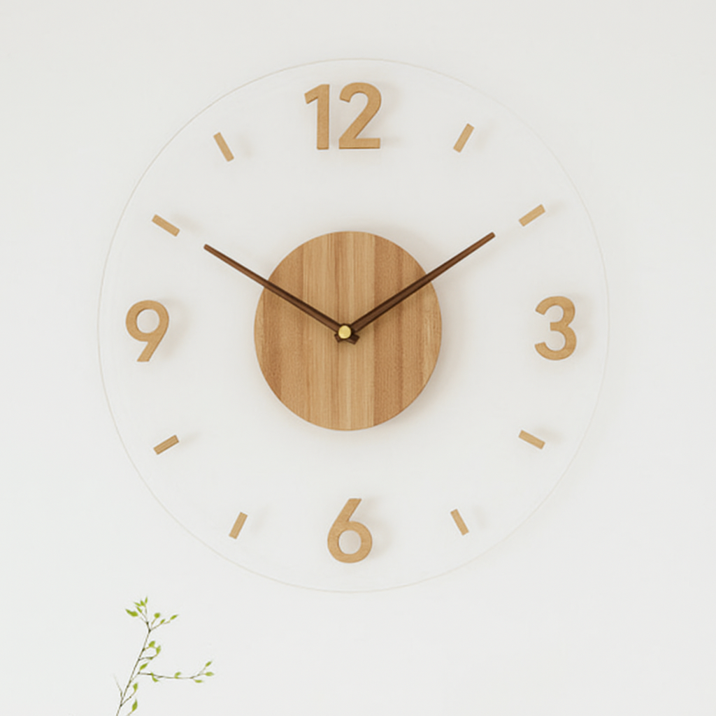 NordicTime – Minimalistisk Väggklocka i Trä