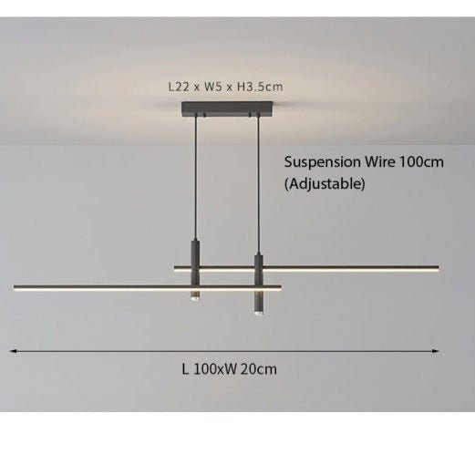 LumiLine – Modern LED Linear Taklampa med Justerbar Höjd och Dimmer