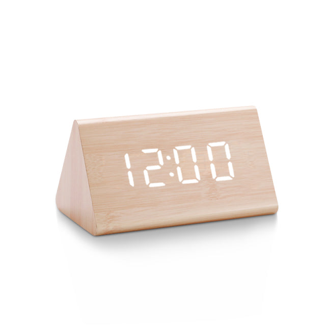 Digital Träväckarklocka med LED display – Stilren Alarmklocka i Modern Design