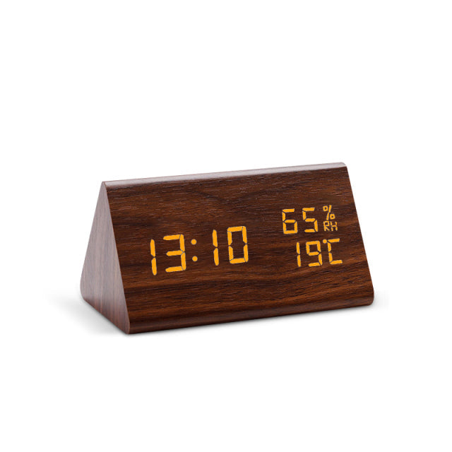 Digital Träväckarklocka med LED display – Stilren Alarmklocka i Modern Design