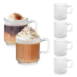 6-Pack Premium Glas Muggar med Handtag – Kaffemuggar i Borosilikatglas för Kaffe & Te