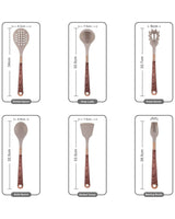 11-delars Köksredskap i Silikon – Non-Stick Kökset med Faux Wood & Metallhandtag