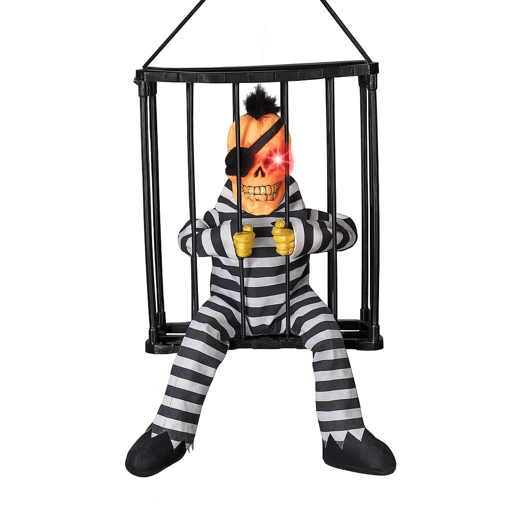 Skrikande Halloween Fångfigur i Bur
