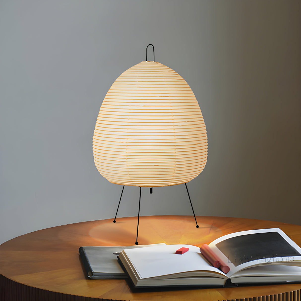 AkariLight Bordslampa – Japansk Rislampa i Wabi-Sabi Design