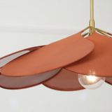 Vintage taklampa med blomdesign i tyg – hänglampa för vardagsrum