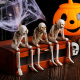 Set med 3 Halloween skelettfigurer