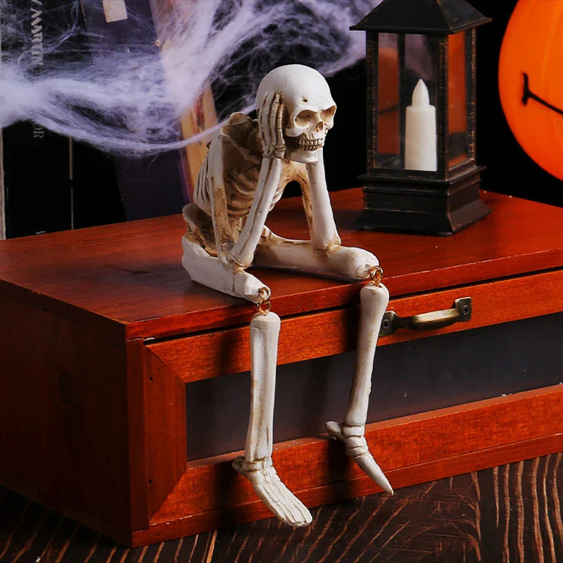Set med 3 Halloween skelettfigurer
