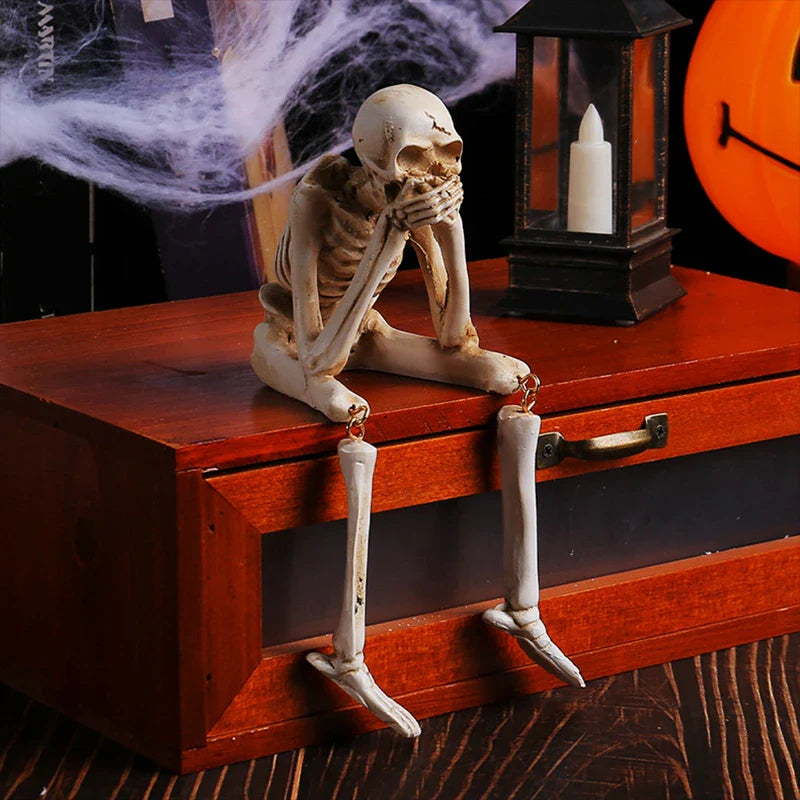 Set med 3 Halloween skelettfigurer