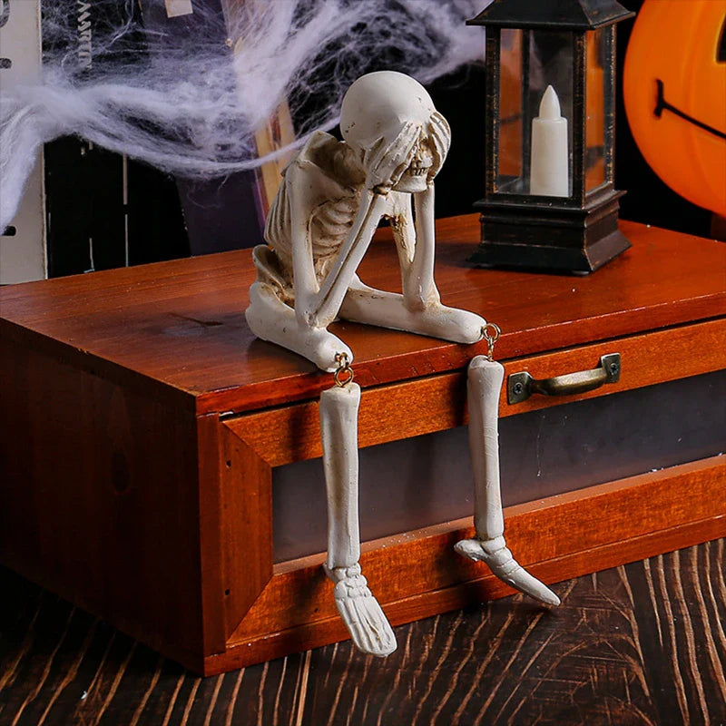 Set med 3 Halloween skelettfigurer