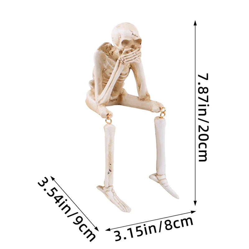 Set med 3 Halloween skelettfigurer