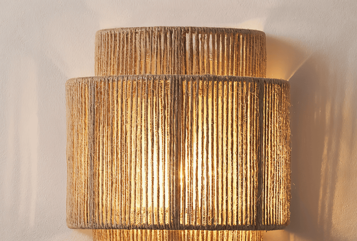 BohoLight Vägglampa – Handgjord Lampa i Hampa & Rotting