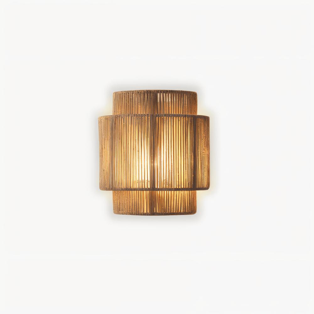 BohoLight Vägglampa – Handgjord Lampa i Hampa & Rotting