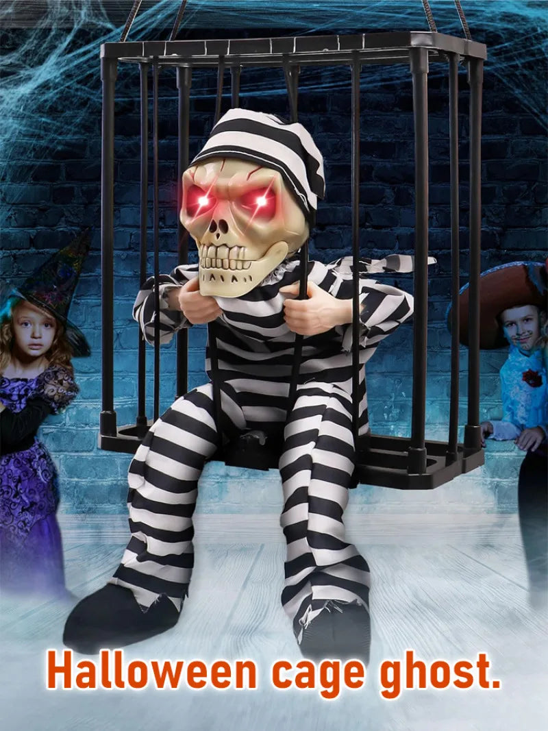Skrikande Halloween Fångfigur i Bur