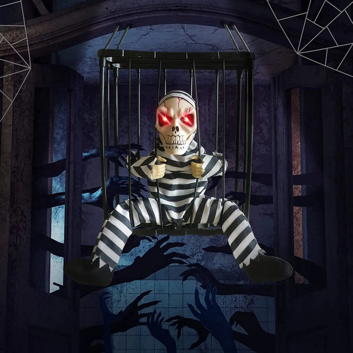 Skrikande Halloween Fångfigur i Bur