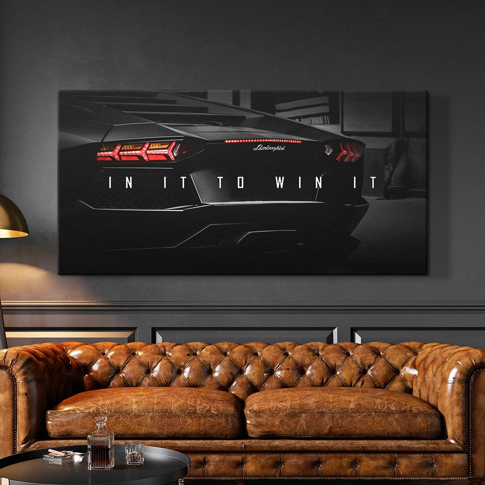 Chase Your Dream – Motivationsposter med Lyxig Sportbil på Canvas