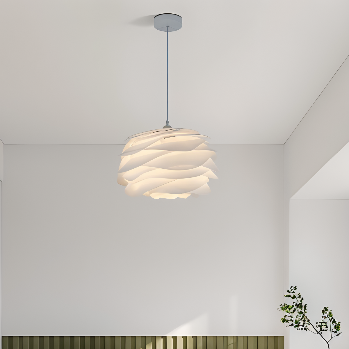 Aurora Taklampa – Stilren PVC Pendel i Blomdesign