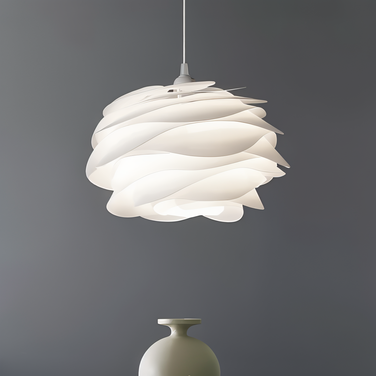 Aurora Taklampa – Stilren PVC Pendel i Blomdesign