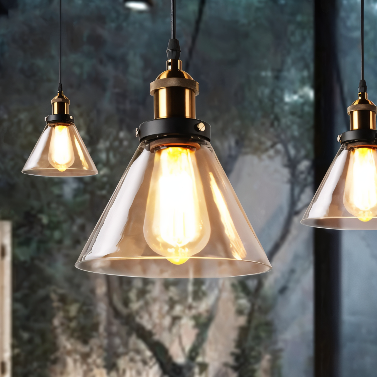 RetroGlow – Industriell Pendellampa i Rökt Glas och Metall