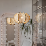 Hikari Pendellampa – Handknuten Hampa & Trälampa i Wabi Sabi Design