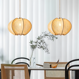 Hikari Pendellampa – Handknuten Hampa & Trälampa i Wabi Sabi Design