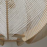 Hikari Pendellampa – Handknuten Hampa & Trälampa i Wabi Sabi Design