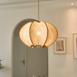 Hikari Pendellampa – Handknuten Hampa & Trälampa i Wabi Sabi Design