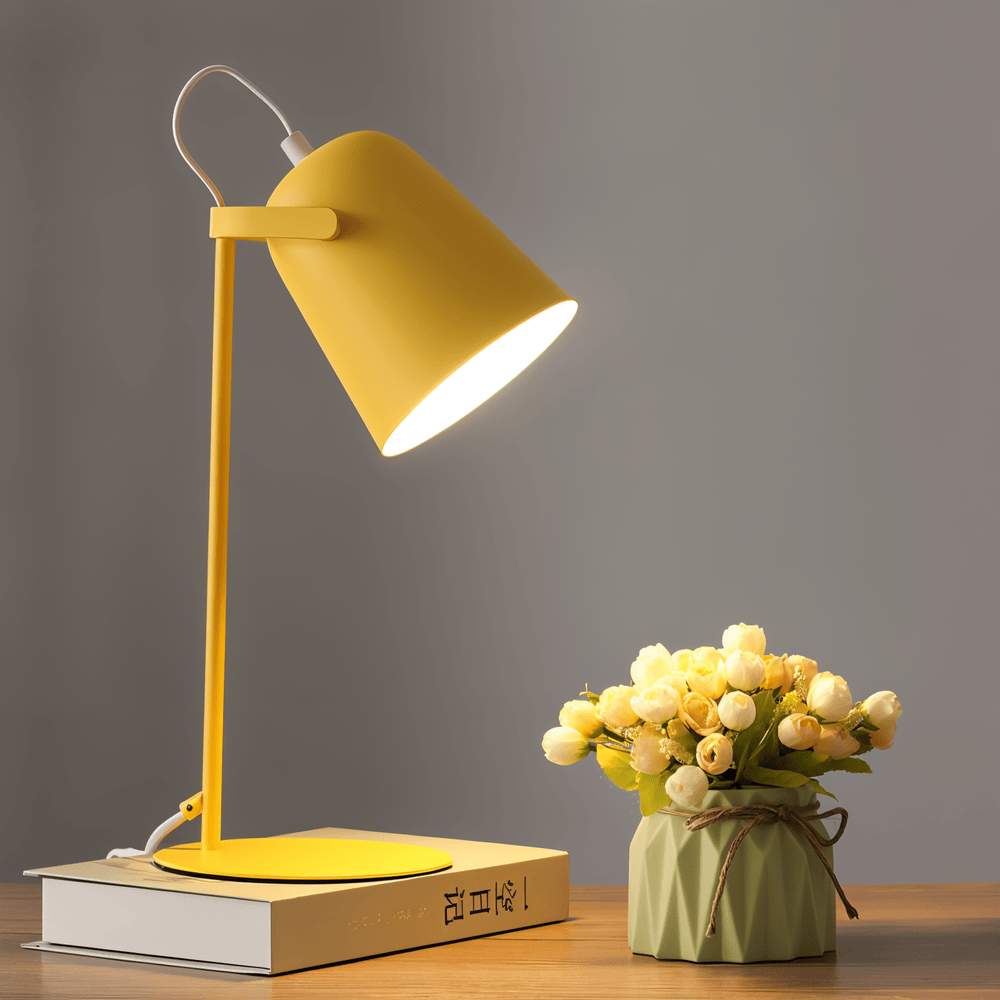 Nordisk gul bordslampa – justerbar skrivbordslampa för hem och kontor