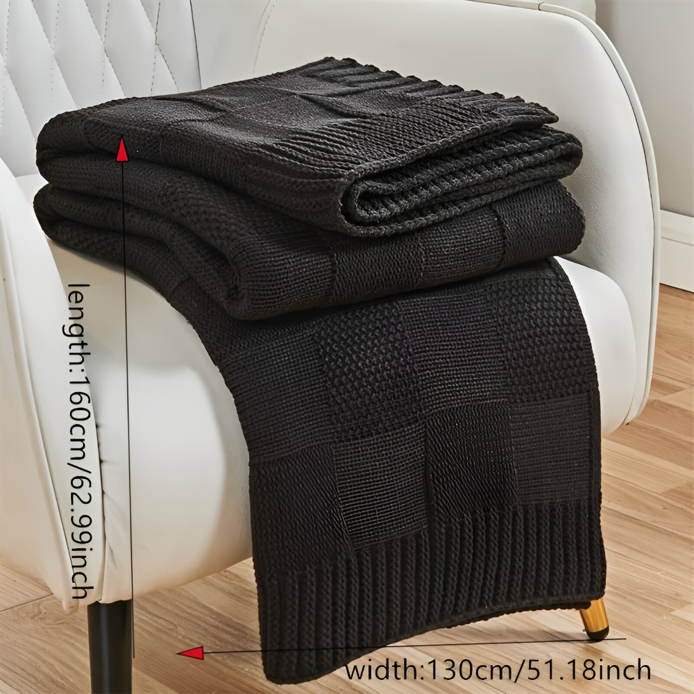 MonoWeave Pläd – Elegant Stickad Filt