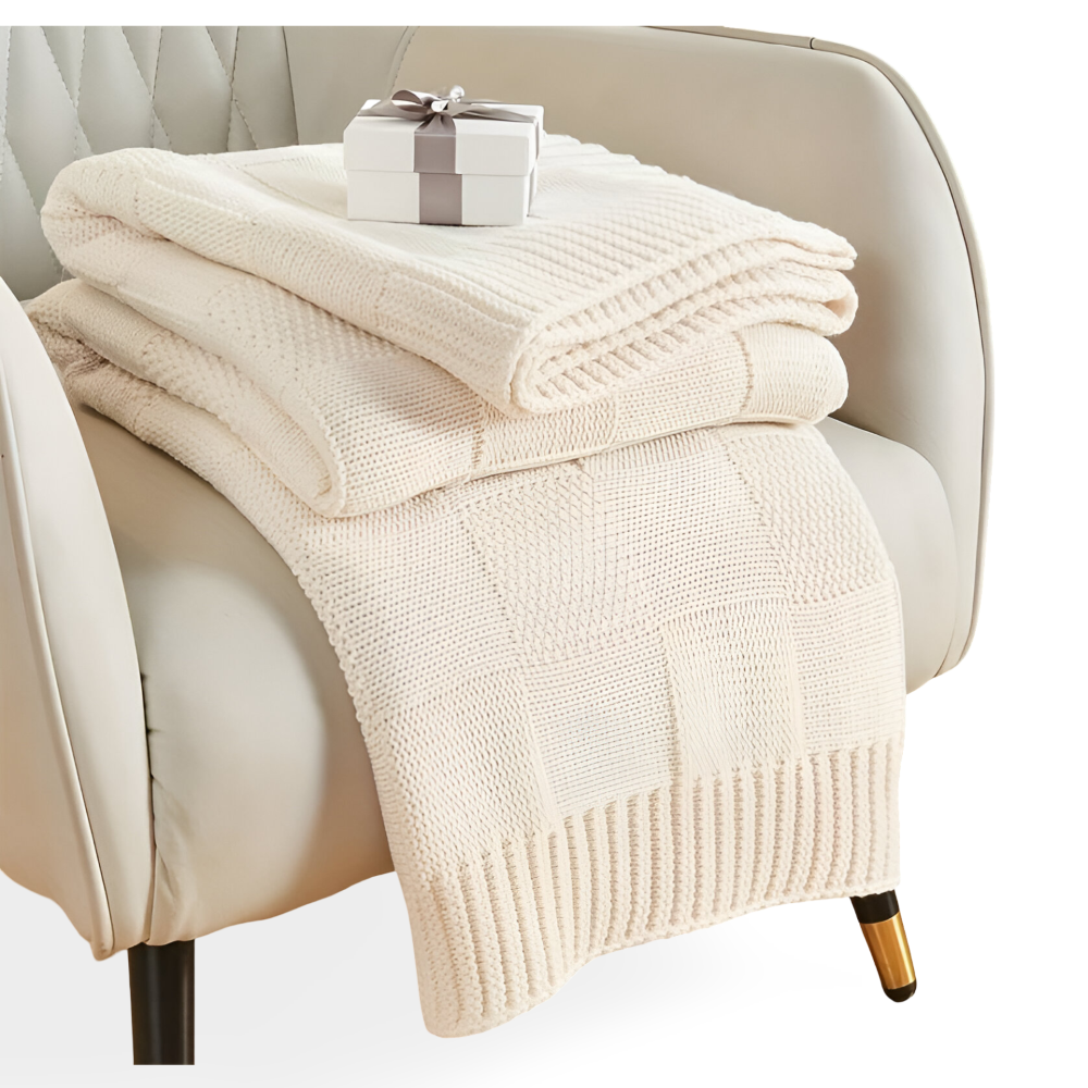 MonoWeave Pläd – Elegant Stickad Filt